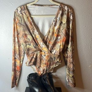 Snake print bodysuit